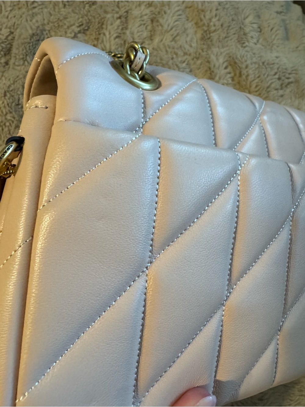 COACH Quilted Tabby 26 Shoulder Bag - Cream - Picture 12 of 16